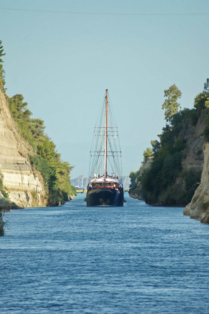Galileo cruise ship sailing in the Corinth canal