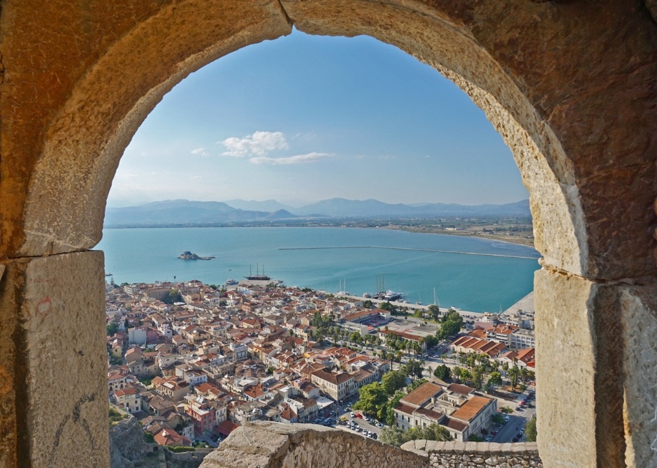 Nafplion city view from Palamidi castle