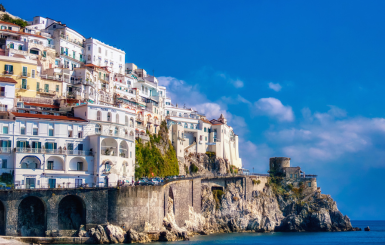 Beautiful colorful houses in Amalfi, Italy