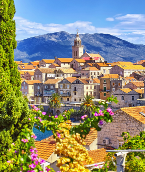 Aerial photo of Korcula city