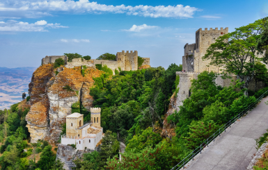 Aerialphoto of the fortress of Erice