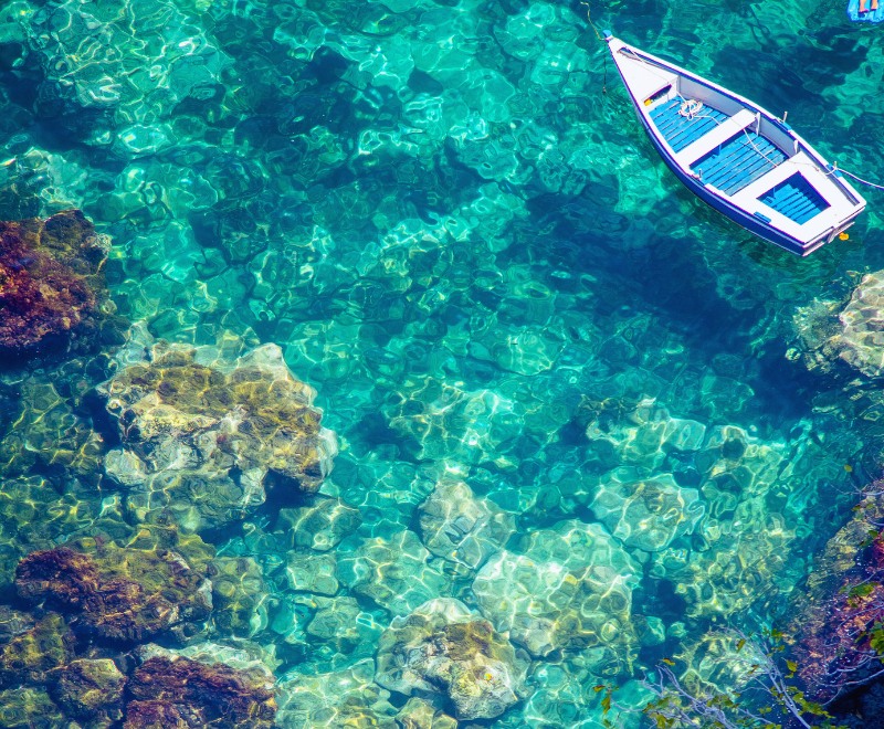 Aerial photo of a boat