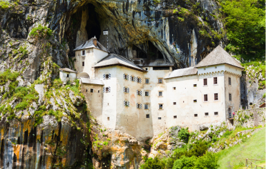 The Predjama castle in Slovenia